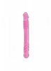 Dwustronne żelowe dildo z wypustkami prążkami 25 cm